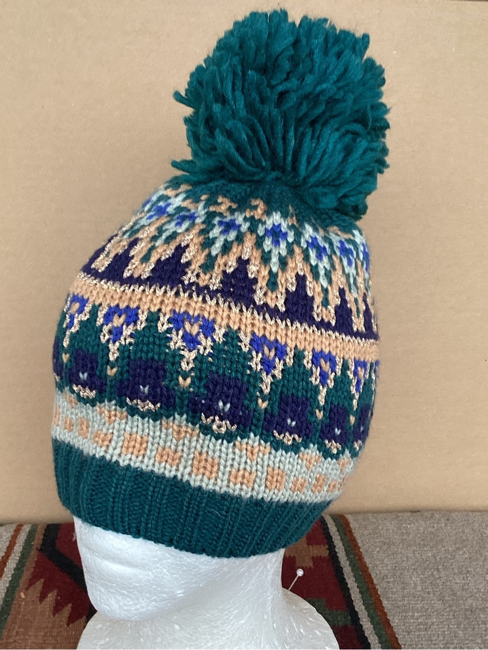 Nine West Knit Beanie Hat with Pom